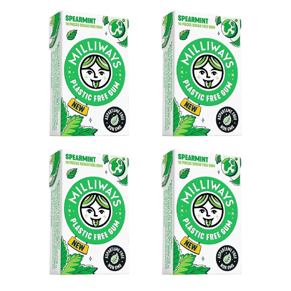 Spearmint | Plastic Free Gum | Xylitol, Aspartame-Free, Sugar-Free, Plant-Bas…