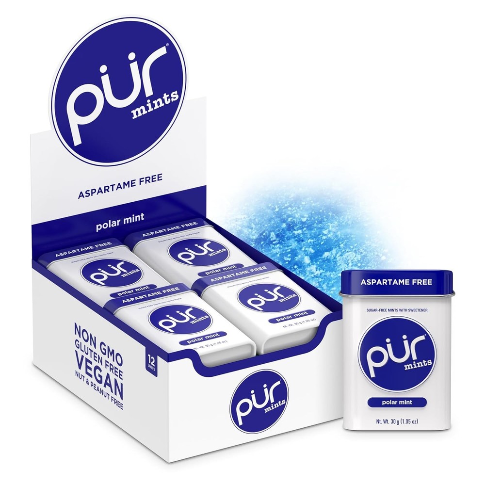 PUR Mints | Aspartame-Free | Made with Xylitol | 30 Count (Pack of 12)