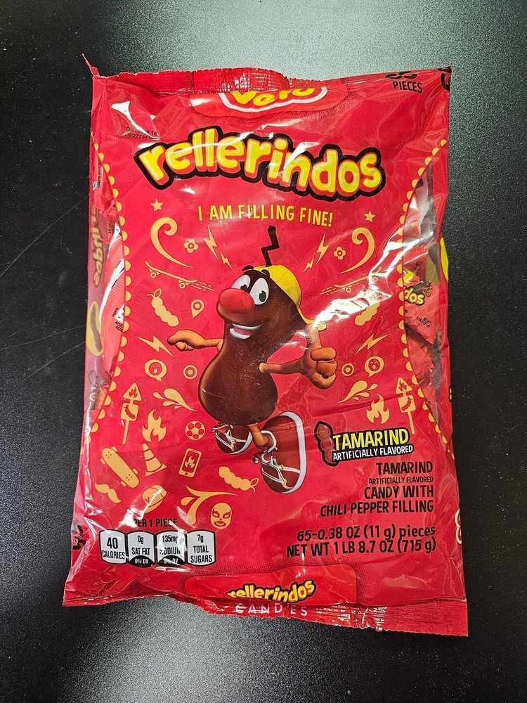 Vero Rellerindos Tamarind Candy Chili Pepper Filling 65 Pieces 1 lb 8.7 oz