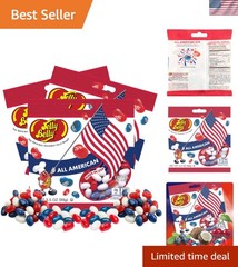 Delicious Gluten-Free Jelly Beans in Patriotic Colors – 3.5oz Bags (Pack of 3)