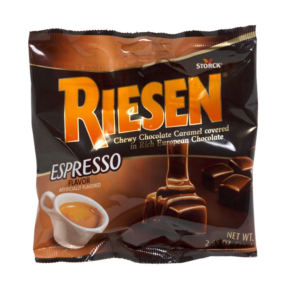 6X RIESEN Espresso Chewy chocolate caramel covered Candy 231g/2.65 oz