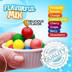 Gumballs for Kids – Assorted Flavors 1 Count (Pack of 1), Assorted,Orange