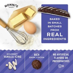 Nonni’s Cookies & Crème Biscotti, Rich Dark Cocoa Cookie with Vanilla Icing, …