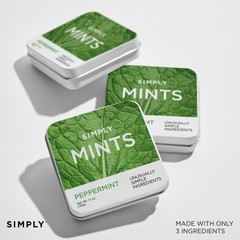 SIMPLY MINTS Natural Peppermint Breath Mints – 180 Count & Allergen-Free