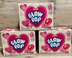 Charms Blow Pops Cherry Flavored Bubble Gum Filled Suckers (3 Boxes) 75 Pops