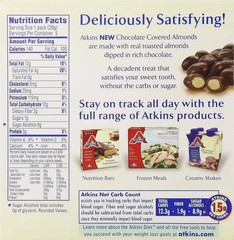 Atkins Endulge Chocolate Covered Almonds 5 Pieces, 1Oz, (28g Each)