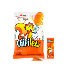 Chipileta Mexican Lollipop Orange Flavor with Chili Powder / 30 Pieces