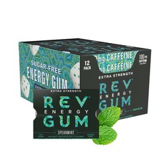 Rev Gum Caffeine Energy Gum | Extra Strength 100mg of Caffeine per Gem | Spea…