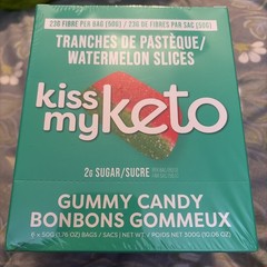 Kiss My Keto Gummy Candy Watermelon Slices 6 x 50G Bags 12/26 2g Sugar 23g Fiber