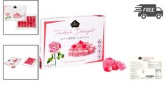 Turkish Delight Rose Flavor Soft Candy No Nuts Gourmet Snack 40 Pcs