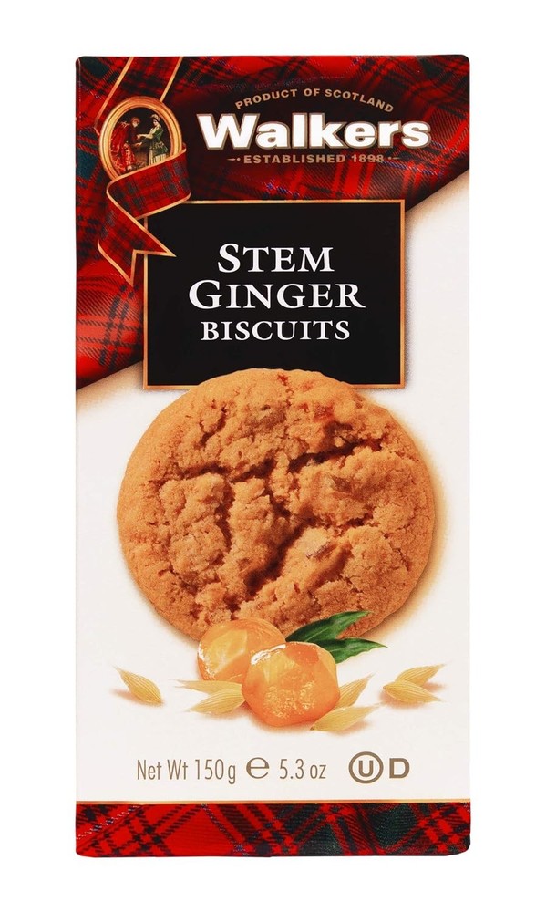Walkers Shortbread Stem Ginger Cookies 5.3 Oz Crunchy Scottish Treats