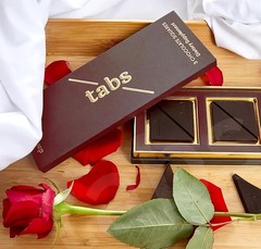 Tabs Dark Chocolate Squares for Couples to Improve Mood |Valentine Gift 150 G