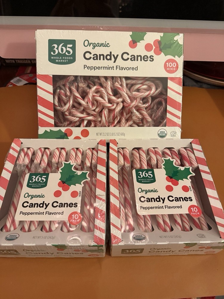 365 Whole Foods Market Organic Peppermint Candy Canes Lot mini & (2) 10-Pack