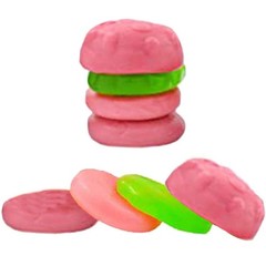 SpongeBob Krabby Patties 2.54 oz. WATERMELON Burger Shaped Gummy Candy BB 1/2027