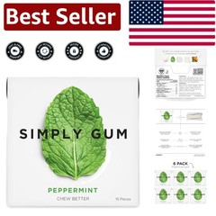 Simply Peppermint Plant-Based Chewing Gum – Aspartame-Free and Allergen-Free