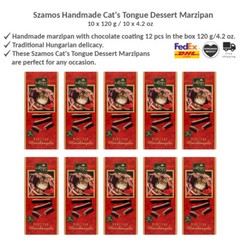 Handmade Cat’s Tongue Chocolate-Covered Marzipan Treats, Szamos Sweets 120gx10
