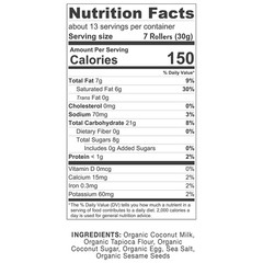 AVA Organics Organic Original Coconut Crispy Rollers 14.1 oz FREE SHIPPING