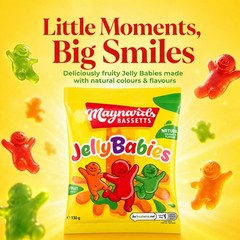 Maynards Bassetts Jelly Babies 130g x3, Soft Chewy