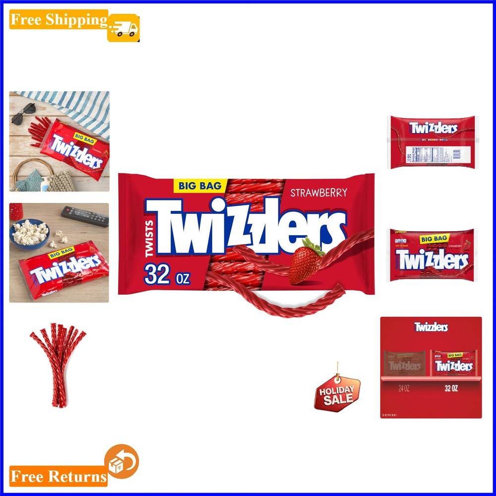 Indulge in 32oz Twists Strawberry Chewy Candy – Shareable Fun for Everyone!