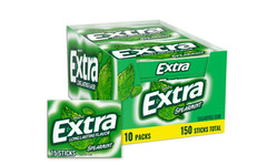 Extra ((Spearmint) Bubble Gum Sugarfree, perfect for Fresh Breath 10 Pack