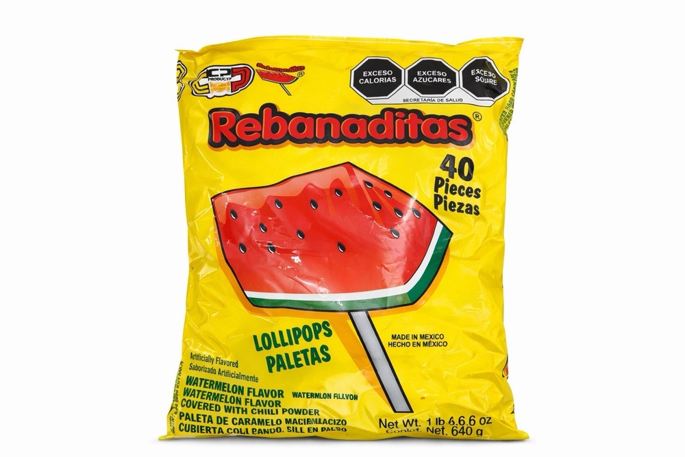 Rebanaditas Watermelon Chili Lollipops 40pcs Mexican Candy Spicy Tamarind Sweet