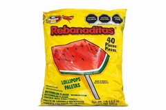 Rebanaditas Watermelon Chili Lollipops 40pcs Mexican Candy Spicy Tamarind Sweet