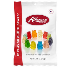 12x Albanese 12 Flavor Gummi Bears Peg Bags 7.5oz Soft Chewy Candy Bulk