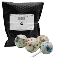 BIG 1.75 INCH Psychedelic Jawbreakers Candy on Sticks 12 Count- Jawbreaker Lolli