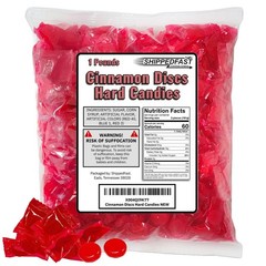Cinnamon Discs Hard Candies – (1 Pound Bag) of Individually Wrapped Red Cinna…