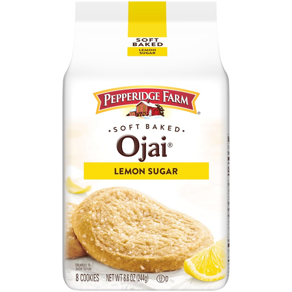 Pepperidge Farm Soft Baked Ojai Lemon Sugar 8.6 Oz (Pack of 1), yellow