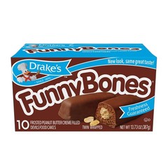 Drake’s Funny Bones, 4 Boxes, 40 Twin-Wrapped Peanut Butter Creme-Filled Cakes