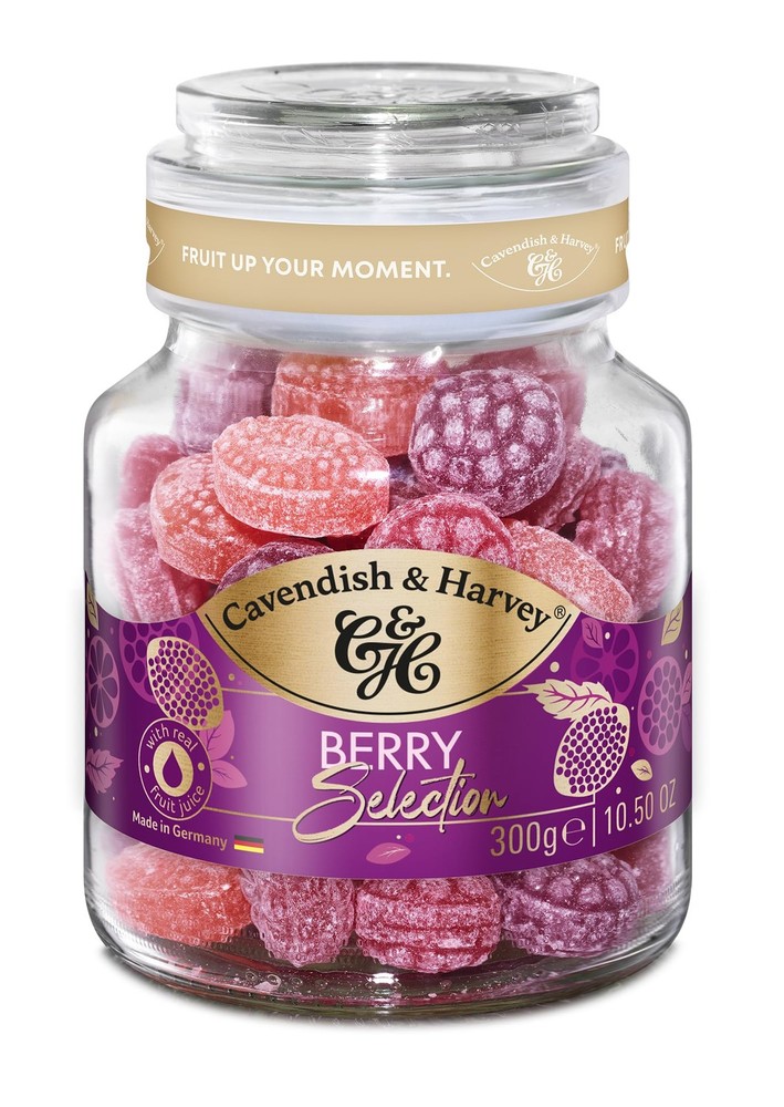 Cavendish & Harvey | Mixed Berry Hard Candy Drops | 300 g (Pacote de 1), Red