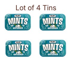 4 Tins Big Sky Mints Wintergreen Sugar Free 50 Pieces Each/200 Pieces All