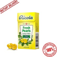 5 pcs Ricola Herbal Fresh Pearls Lemon Mint Chewy Refreshment Sugar Free 25g