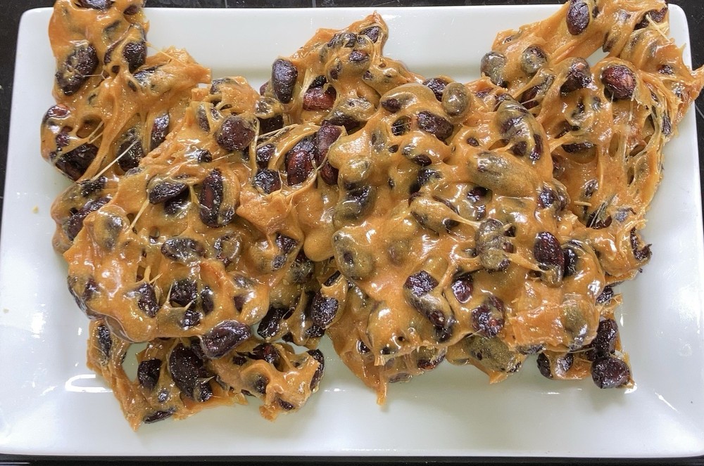 Fresh Homemade Roasted Cacao Brittle from Homegrown Cacao , appr. 1 1/2 lbs