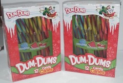 Dum Dums Christmas Holiday Candy Canes Blue Raspberry Cherry Watermelon 09/2026