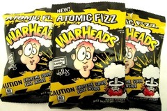Warheads Atomic Fizz 2oz bags ~ Extreme SOUR Fizz hard candy 5 flavor ~ Lot of 3