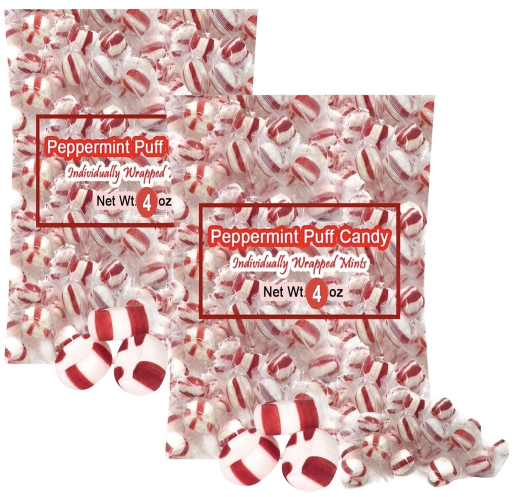 Soft Peppermint Puffs, Soft Peppermint Candy, Soft Mints Individually Wrapped Ca
