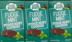 Oven Baked FUDGE MINT- Fudge Mint Cookies 9 oz. each box (LOT OF 3 BOXES)