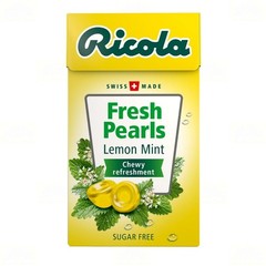 New 10 Packs X Ricola Fresh Pearls Lemon Mint 25g Sugar-Free Chewy Mints