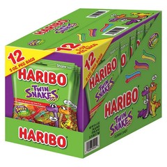 Haribo Gummi Candy, Twin Snakes Gold-Bears, 4 Oz Each PK OF 12