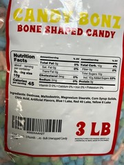 Candy Bonz, Assorted Dog Bone & Skull Shaped Candy 3 lb bag