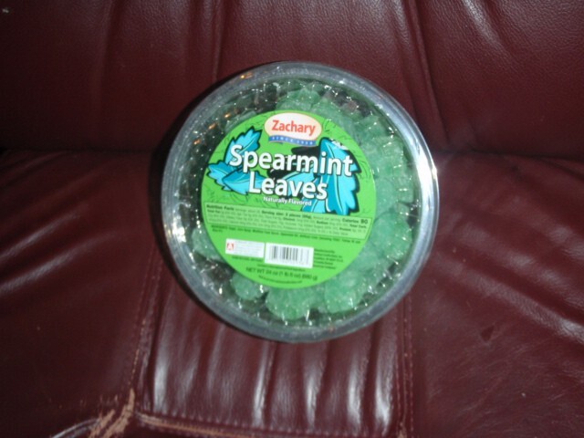 ZACHARY SPEARMINT LEAVES 24OZ(1 LB 8OZ) PLASTIC CONTAINER CANDY SEALED