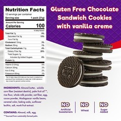 ChocZero Keto Dunkies Chocolate Sandwich Cookies with Creme, No Added Sugar, Glu