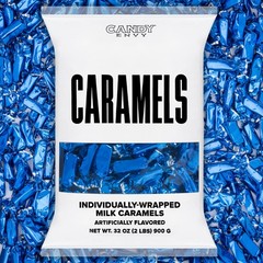 Caramels Individually Wrapped Navy Blue 2 Pound Bulk Candy