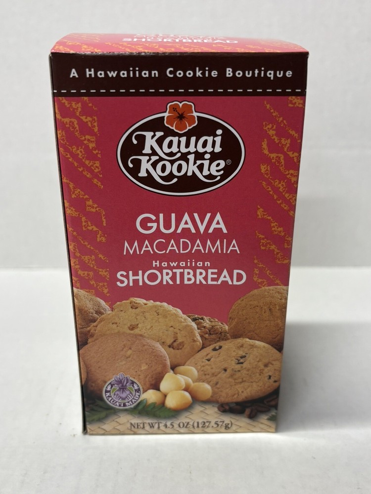 Kauai Kookie Guava Macadamia Shortbread 4.5oz Box x1