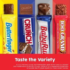 CRUNCH, Baby Ruth and 100 Grand, Bulk 28 Pack, Assorted Full Size Chocolate C…
