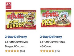 E.Frutti Gummi Mini Burger, 60-Count& Pizza 48 Counts
