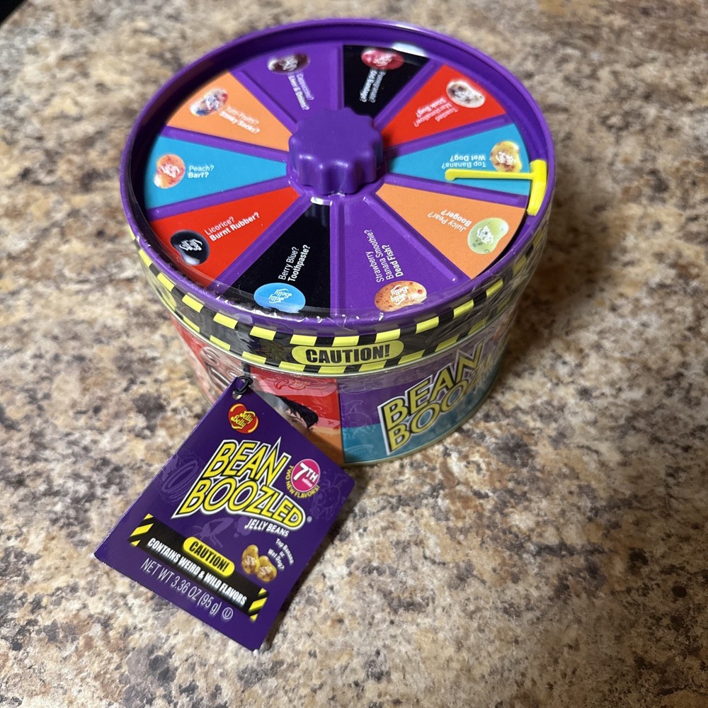 Jelly Belly BeanBoozled Spinner Tin 10 Unique Flavors 3.36 oz Gluten Free
