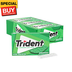 Spearmint Sugar Free Gum, 12 Packs of 14 Pieces (168 Total Pieces)